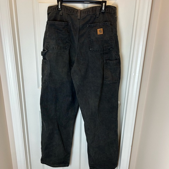CARHARTT MENS BLACK PANTS 36x34 DUNGAREE FIT - Picture 2 of 6